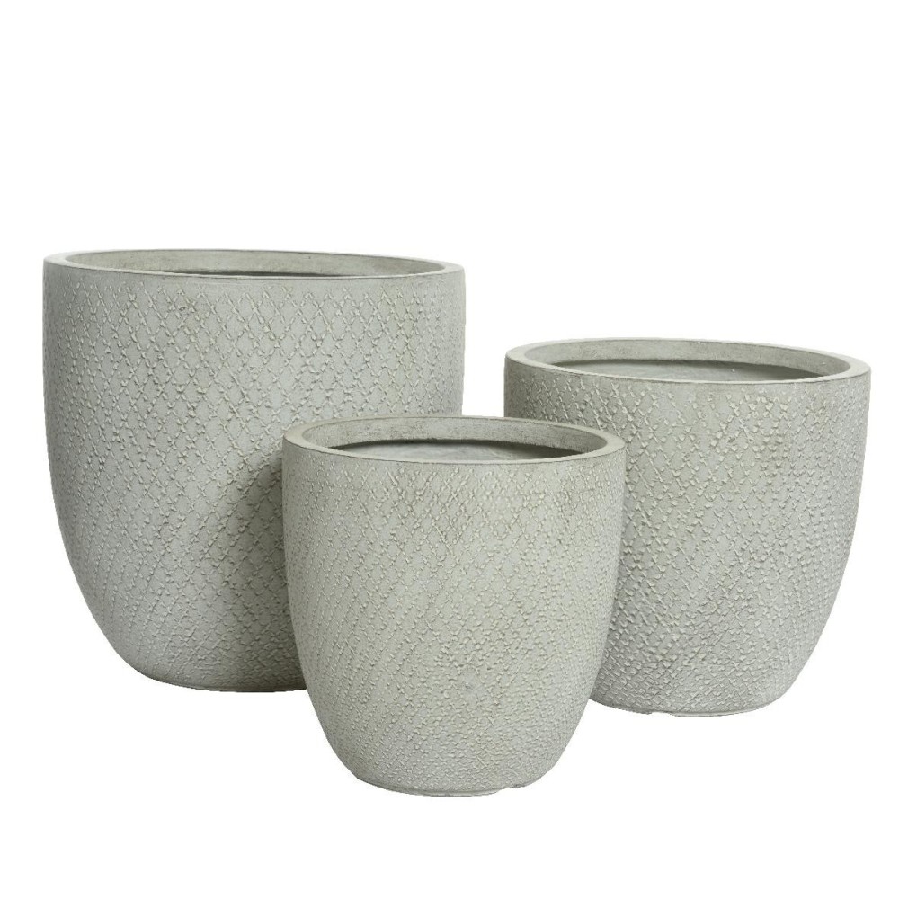 SET 3 VASI LIGHT GREY H43